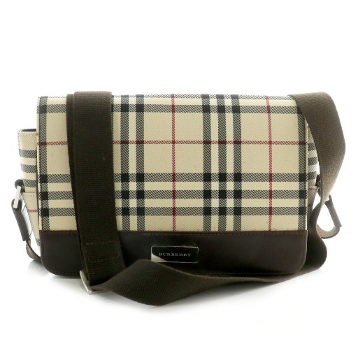 【美品】バーバリー　ショルダーバッグ　メッセンジャー　ノバチェック　メンズ BURBERRY（バーバリー） ノバチェック ショルダーバッグ ナイロン 黒