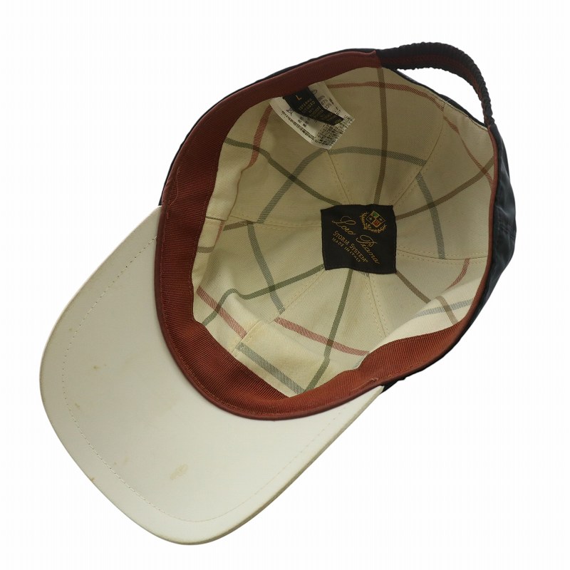 ロロピアーナ Loro Piana 帽子 キャップ ロゴ 刺繍 L 紺 ネイビー /XZ