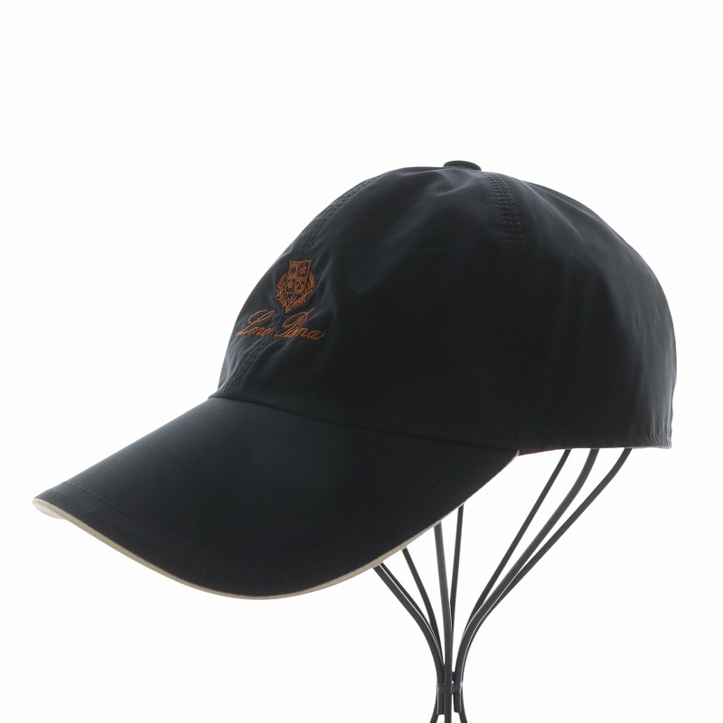 ロロピアーナ Loro Piana 帽子 キャップ ロゴ 刺繍 L 紺 ネイビー /XZ