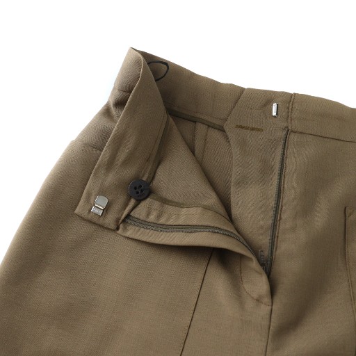 フェンディ FENDI ワイドパンツ スラックス ジップフライ ロゴ モヘヤ  