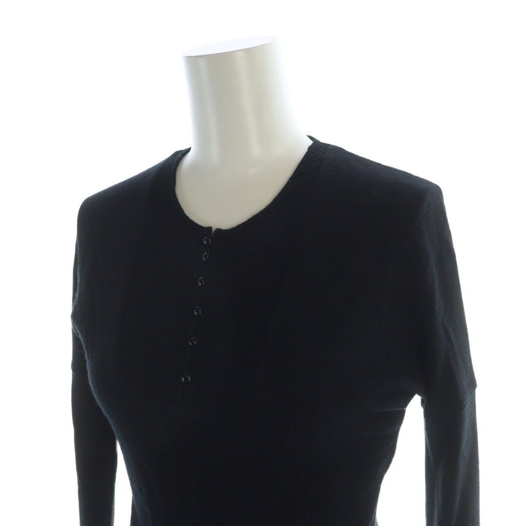 バレンシアガ BALENCIAGA ロングワンピース ニット ロゴ 長袖 36 XS 黒