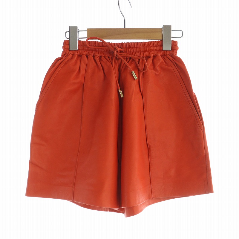 ジバンシィ GIVENCHY ショートパンツ ハーフ ロゴ ラムレザー羊革 38 M  