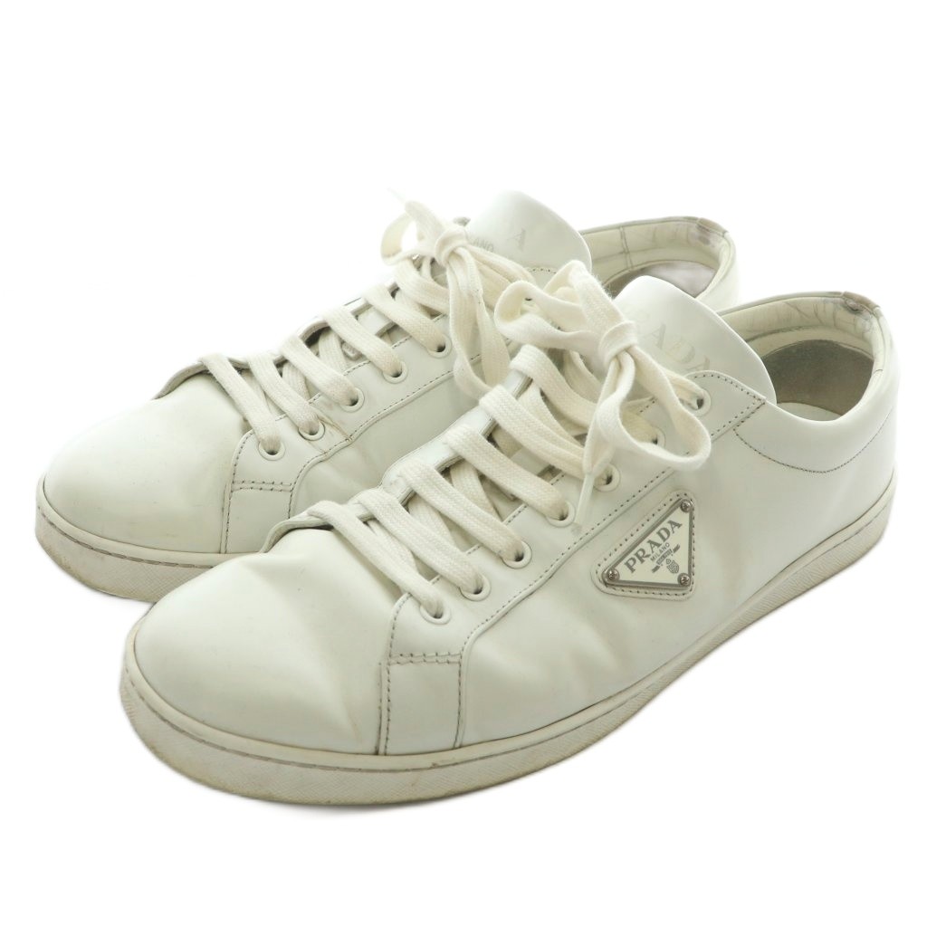 プラダ PRADA スニーカー レザー ローカット 三角ロゴプレート 10 29cm