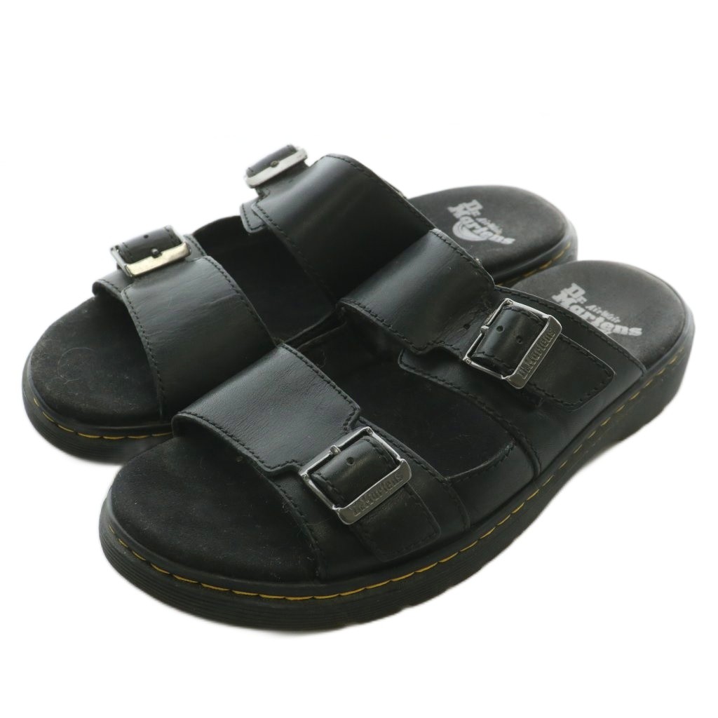 【中古】ドクターマーチン DR.MARTENS NIKOLAI ニコライ サンダル スリッパ フラット レザー ツーストラップ 7 26 黒 ドクターマーチン DR.MARTENS NIKOLAI ニコライ サンダル スリッパ