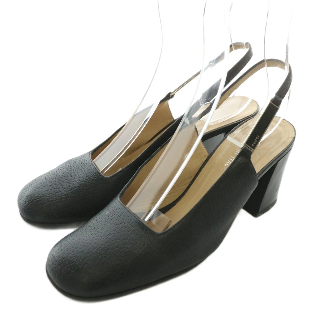 グッチ GUCCI パンプス レザー ラウンドトゥ チャンキーヒール グッチ GUCCI パンプス レザー ラウンドトゥ チャンキーヒール