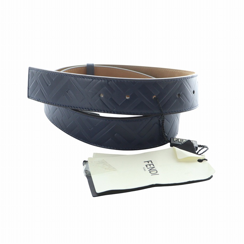 未使用品 フェンディ FENDI 替えベルト タグ付き 金具なし ロゴ レザー