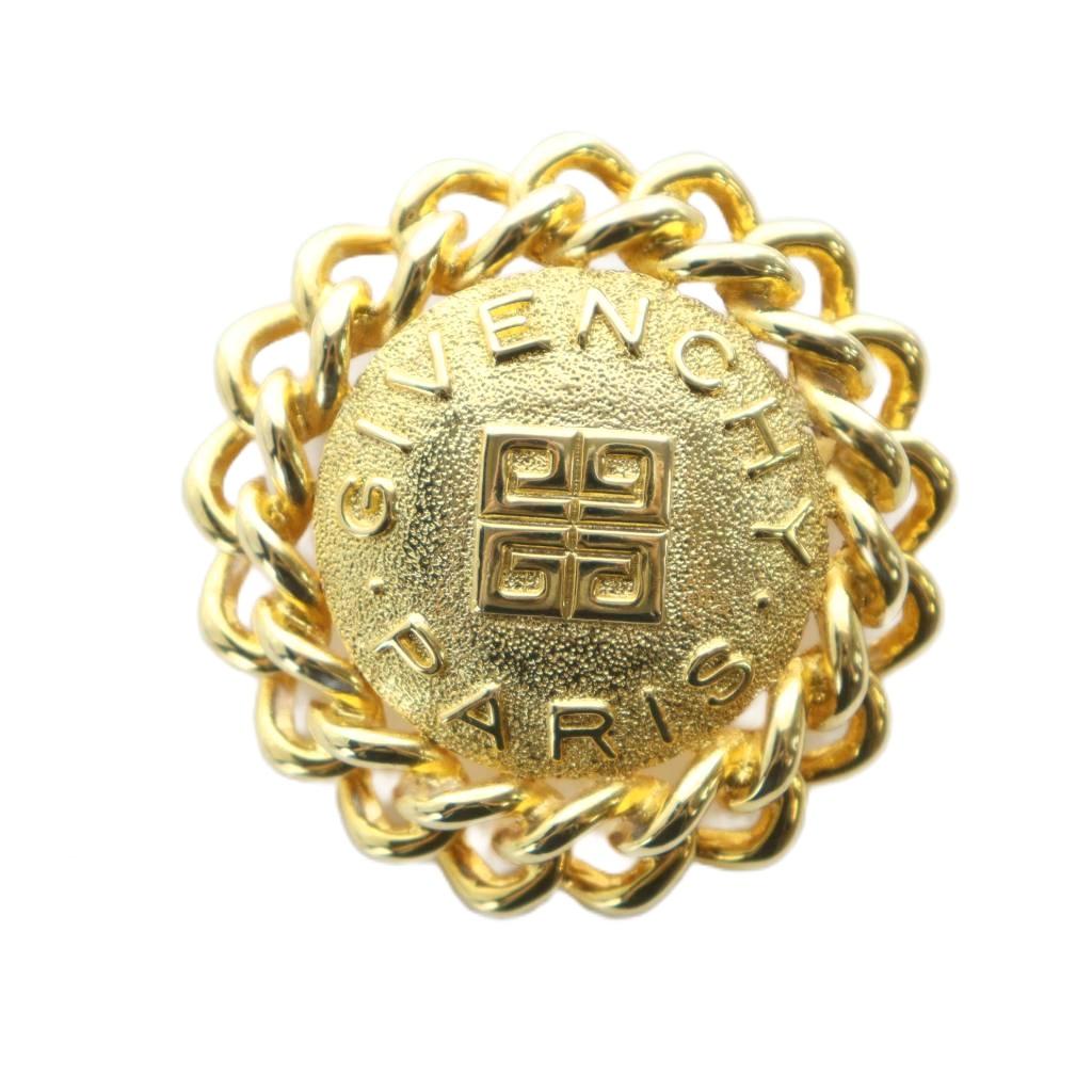 ジバンシィ GIVENCHY ピンブローチ アクセサリー ロゴ ゴールド色