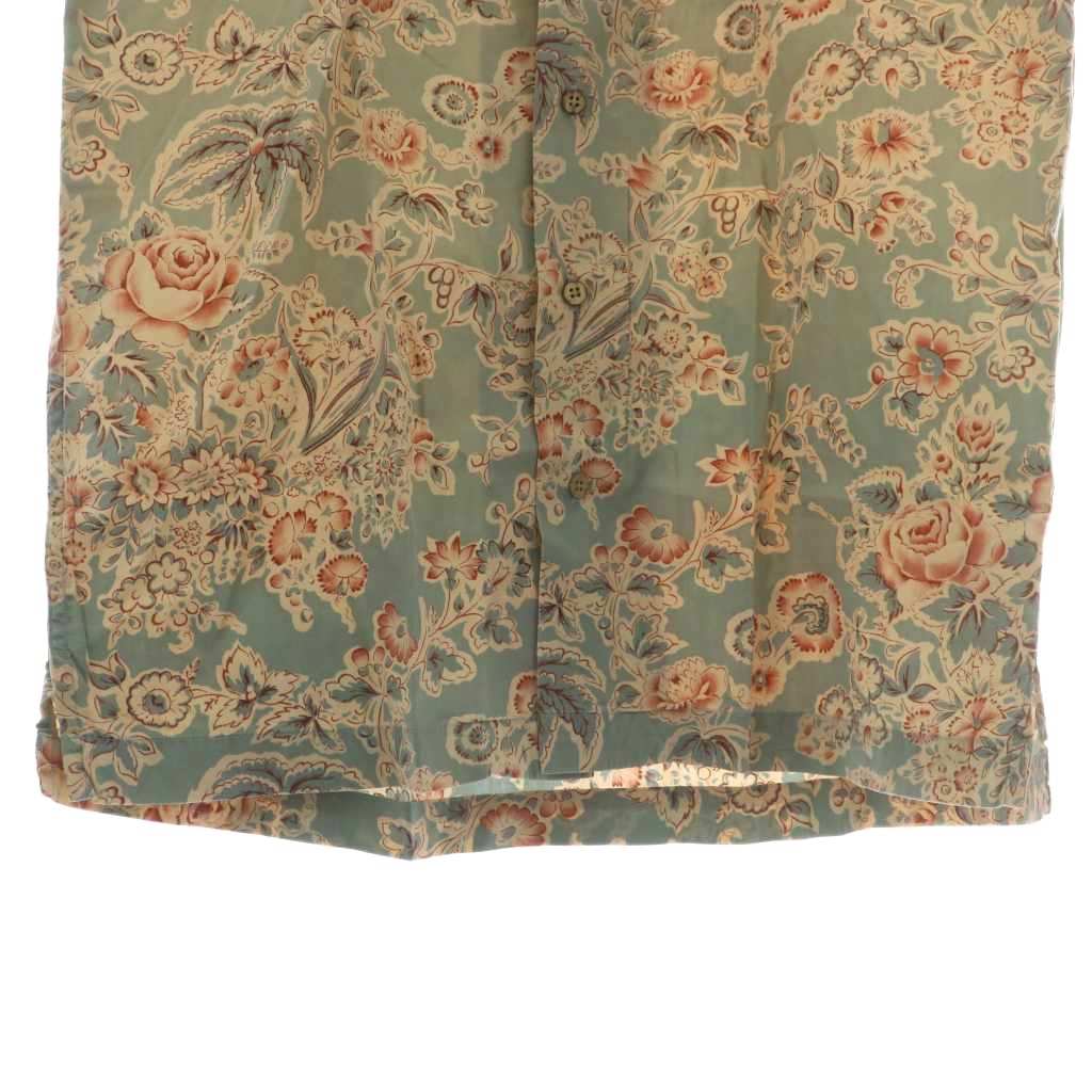 【中古】Polo by Ralph Lauren アロハシャツ オープンカラー 半袖 グラデーション 花柄 総柄 M グレー ピンク ポロ バイ ラルフローレン Polo by Ralph Lauren アロハシャツ