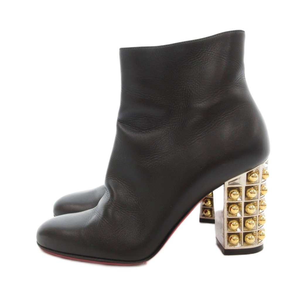 クリスチャンルブタン　レザー ハイヒール ショート ブーツ ブラック 35 クリスチャンルブタン Christian louboutin ショートブーツ