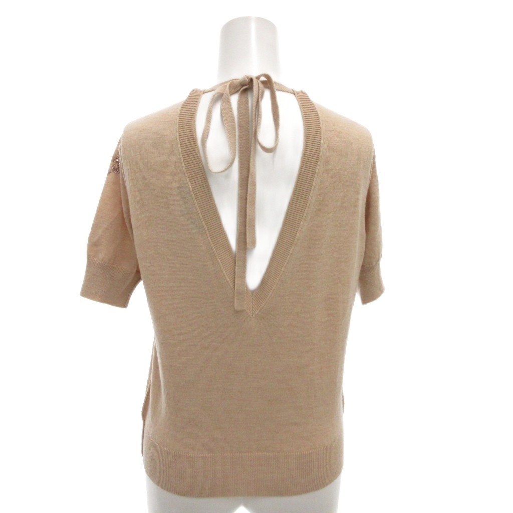 フェンディ FENDI 美品 25SS ニット セーター Vベック リボン 半袖  