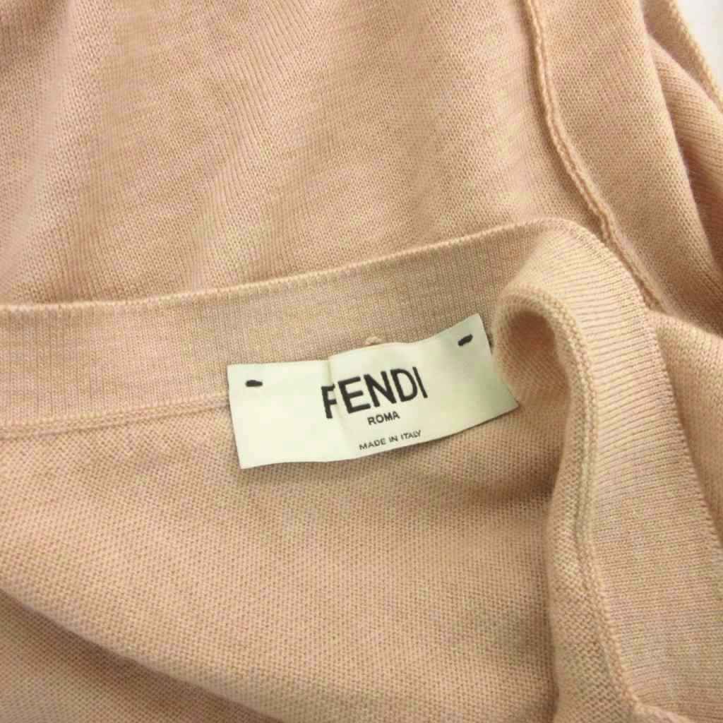 フェンディ FENDI 美品 25SS ニット セーター Vベック リボン 半袖  