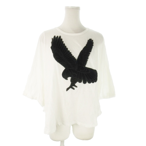 ステラマッカートニー 七分袖Tシャツ アシンメトリー イーグル 鷹 38 M 白 ステラマッカートニー STELLA McCARTNEY 七分袖Tシャツ カットソー