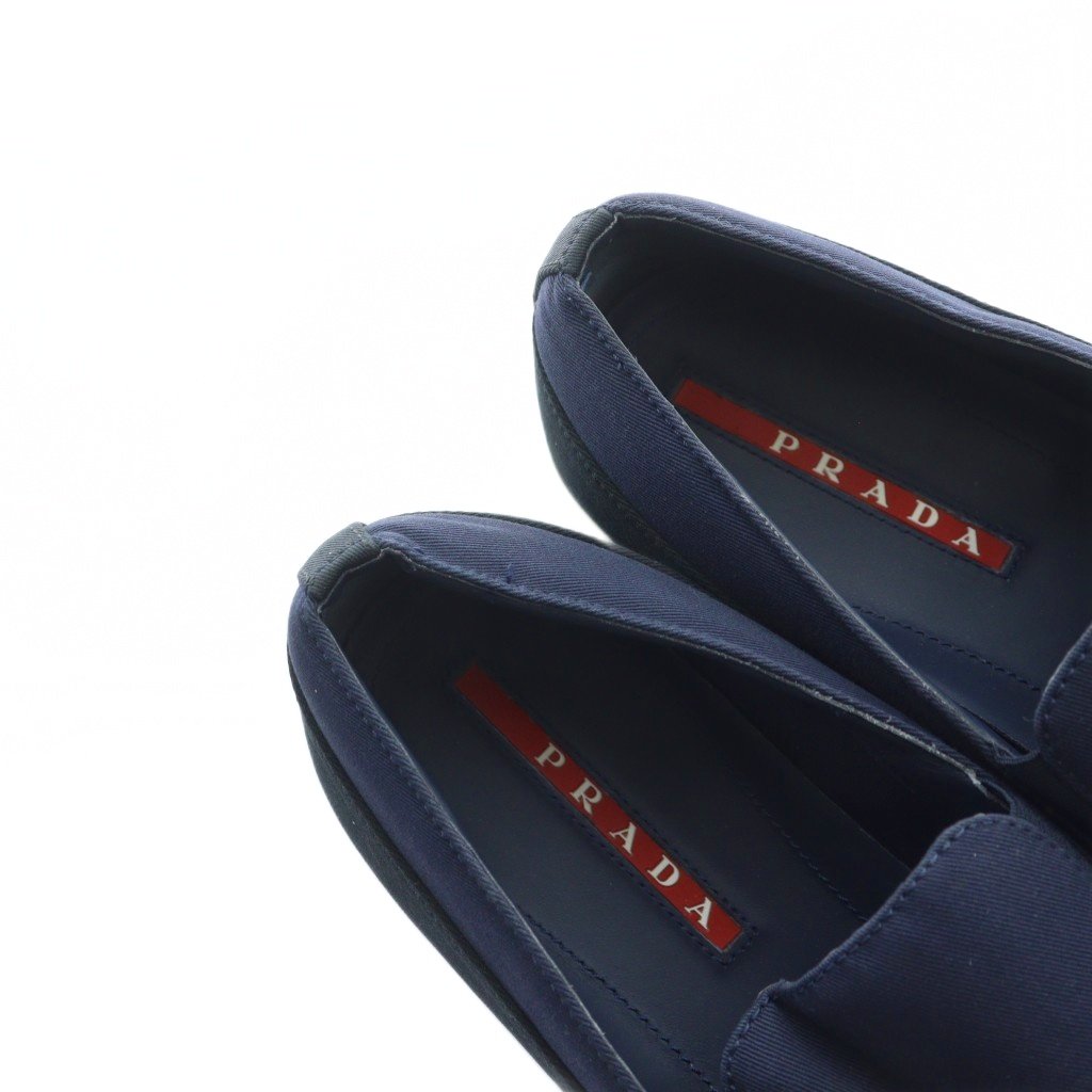 プラダスポーツ PRADA SPORT スリッポン シューズ 靴 ロゴ 8 27cm 紺 