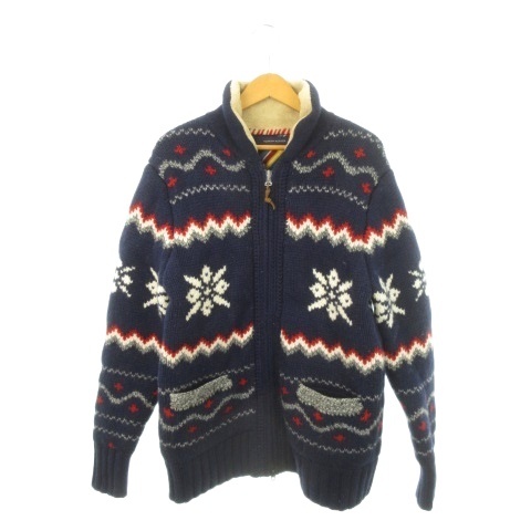 トミーヒルフィガー TOMMY HILFIGER ジップアップカーディガン XL 紺 