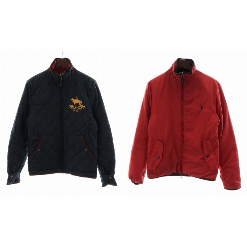 美品☆ポロラルフローレン　中綿ジャケット　リバーシブル　ロゴ刺繍　チェック ポロ バイ ラルフローレン Polo by Ralph Lauren 中綿ジャケット