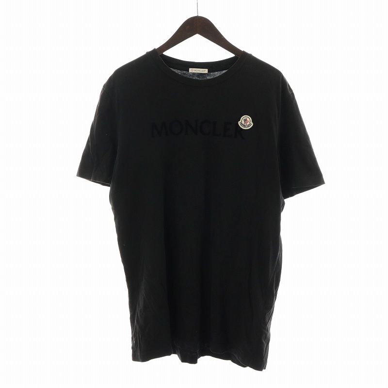 モンクレール MONCLER Tシャツ カットソー 半袖 ロゴ ワッペン XL 黒 