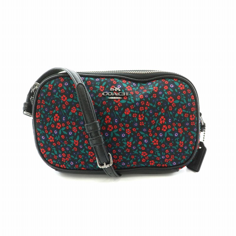 コーチ COACH ミニショルダーバッグ 斜めがけ 花柄 ポーチ ナイロン 