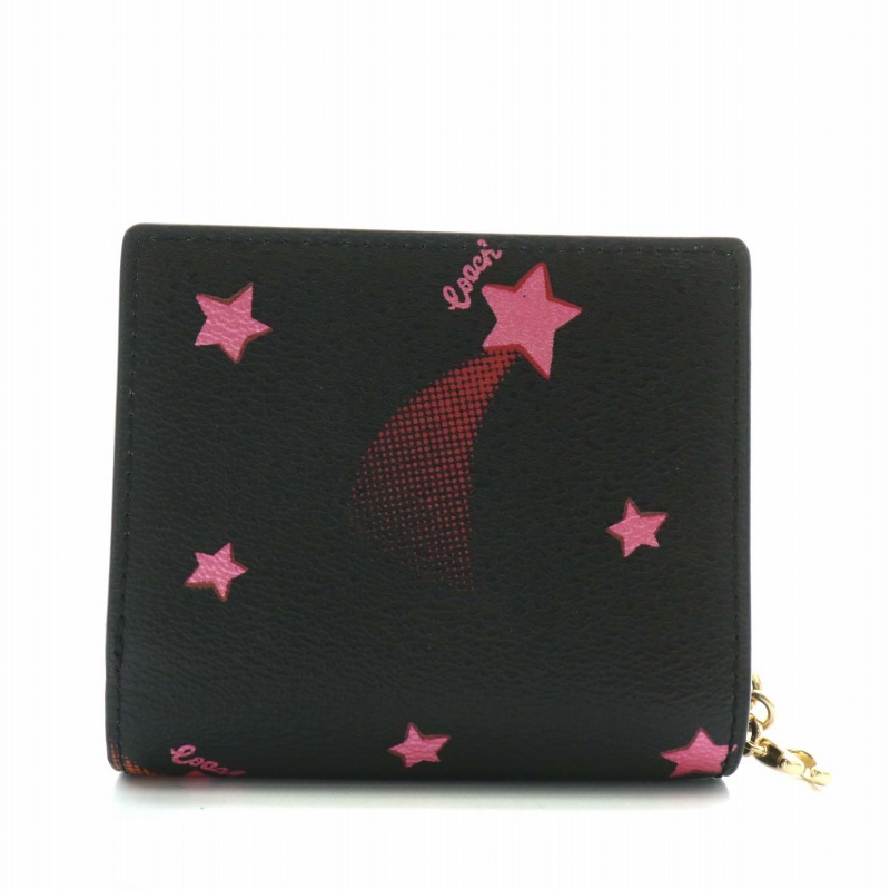 COACH 星柄 コインケース　新品 コーチ COACH 財布 二つ折り PVC レザー 星 スター 総柄 ロゴ