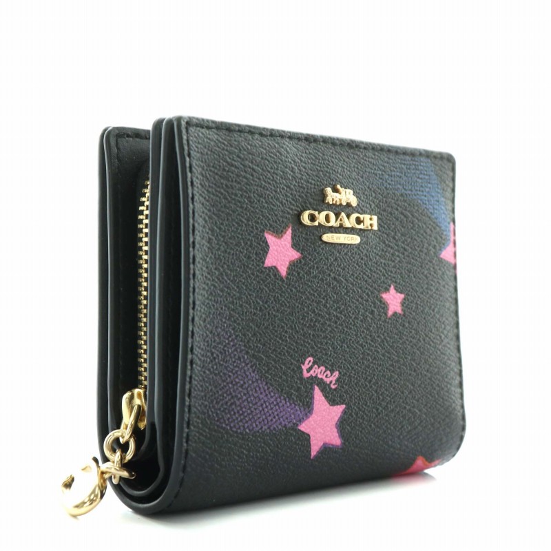 新品未使用★ COACH コーチ 財布 コーチ COACH 財布 二つ折り PVC レザー 星 スター 総柄 ロゴ