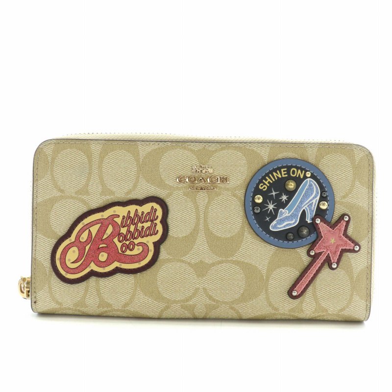 コーチ COACH × ディズニー DISNEY 長財布 PVC レザー ラウンド 