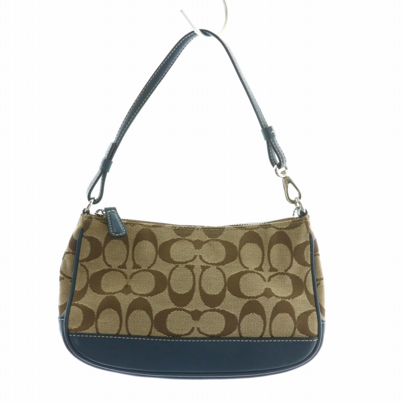 COACH 青 ポーチ キャンバス/レザー COACH コーチ アクセサリーポーチ