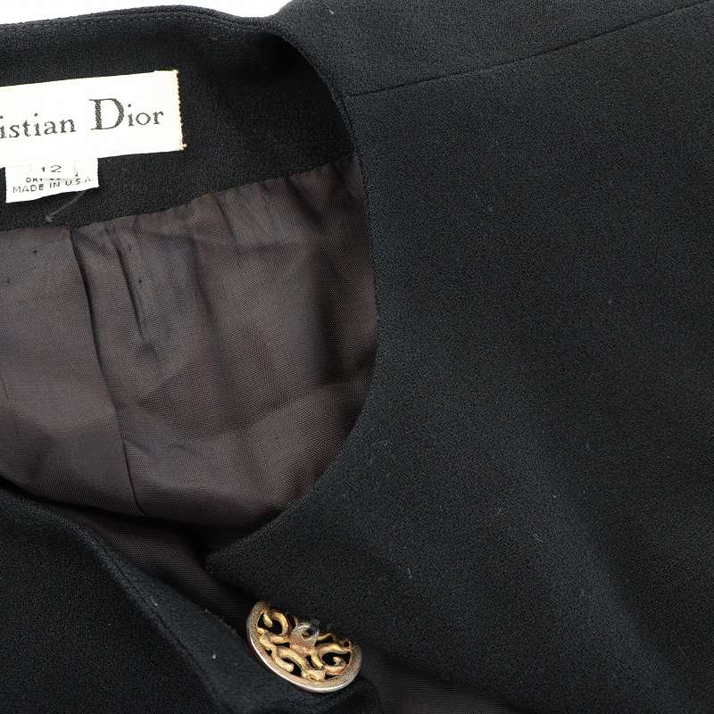 Christian Dior ノーカラージャケット Christian Dior - 美品 Vintage クリスチャンディオール