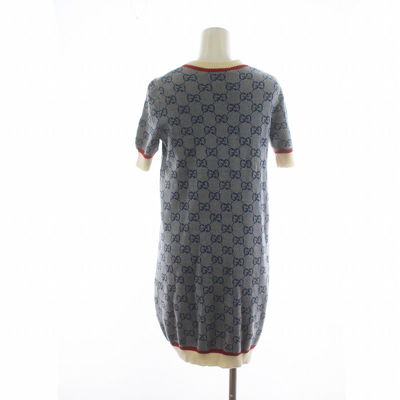 GUCCI 半袖ワンピース　グリーン　GGパターン グッチGUCCI サイケデリックGGパターンパーカーワンピース