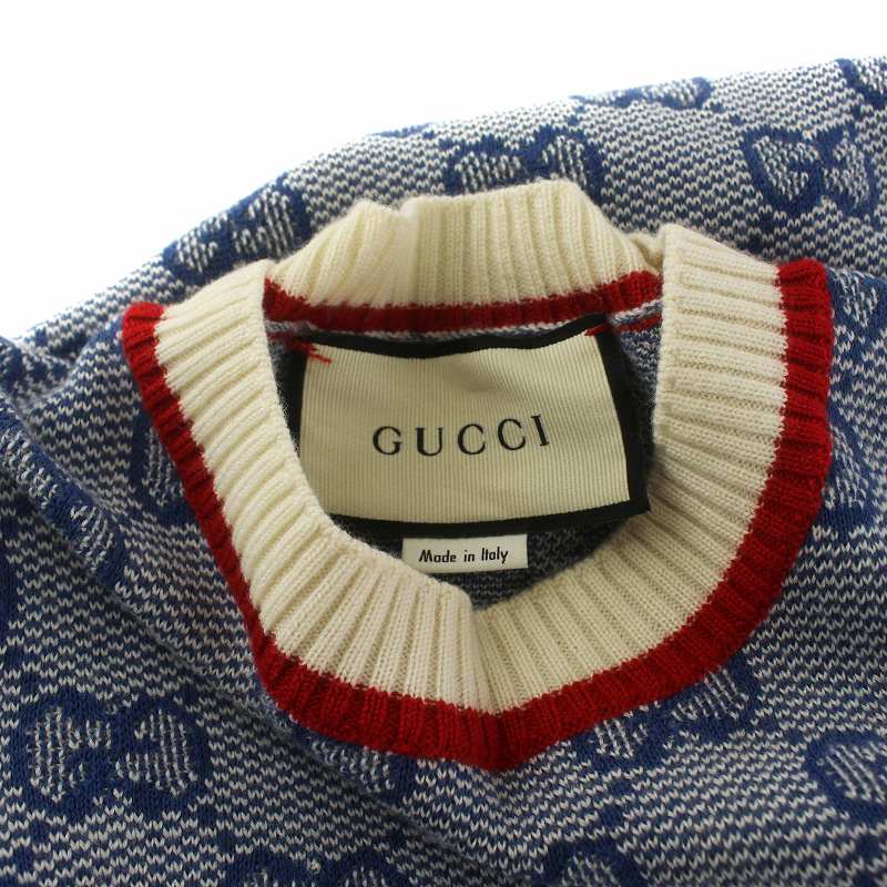 グッチ GUCCI 579787 GG柄 ニット ワンピース 半袖 ミドル クルー