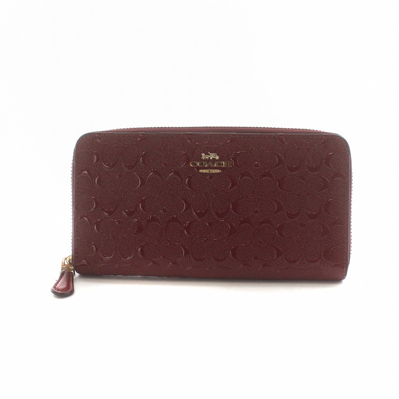 コーチ COACH 長財布 ウォレット レザー シグネチャー ロゴ ラメ 