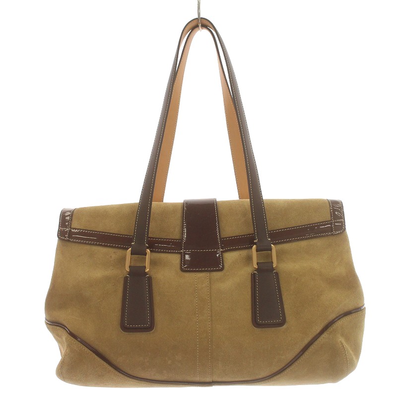 COACH ブラウン スエード ハンドバッグ コーチ 緑 スエード