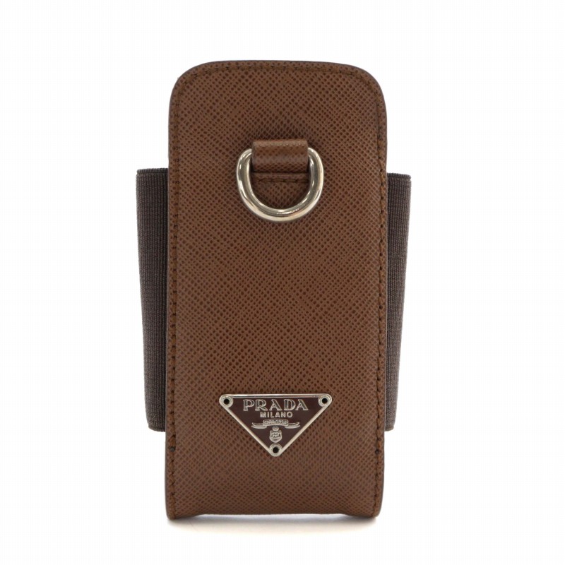 プラダ PRADA マルチケース 携帯ケース レザー ロゴ 三角