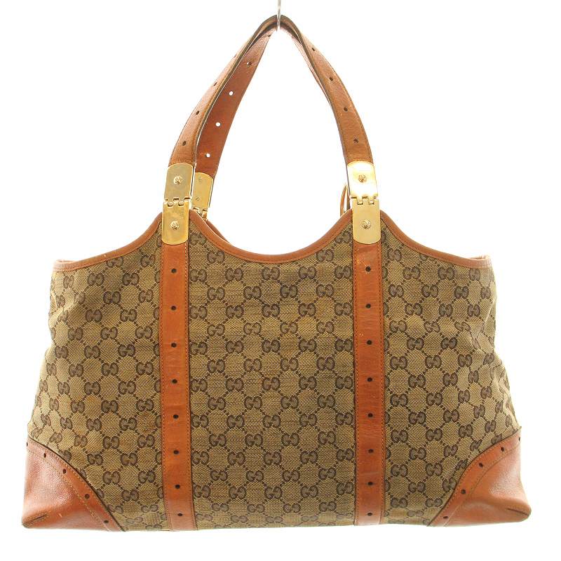 グッチ GUCCI 145769 トートバッグ ハンド GGキャンバス レザー 切替 
