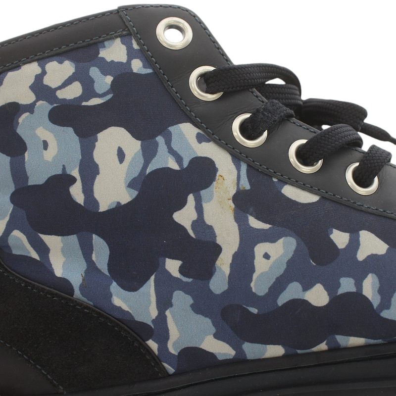 LOUIS VUITTON ジップアップライン ハイカット カモフラ　スニーカー LOUIS VUITTON スニーカー カモフラ 迷彩柄 ハイカット 25㎝ 青