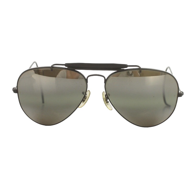 Vintage RayBan B&Lシルバーミラーレンズ サングラス黒ブラック ボシュロム アメリカ時代レイバン バイカーシェード車バイク運転USAメンズ レイバン RAY BAN ヴィンテージ B＆L ボシュロム サングラス ティア