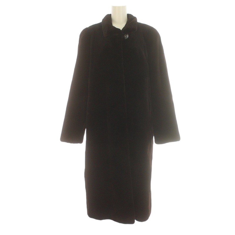 1円 シェアードミンク ショート 毛皮ファーコート F ブラック BR403