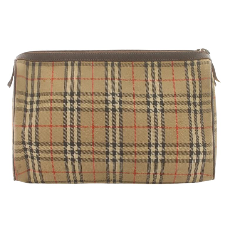 バーバリーズ Burberry's セカンドバッグ ジャガード×レザー ライトブラウン×ダークブラウン チェック柄 バッグ バーバリーズ Burberry\u0027s バッグ セカンドバッグ ジャガード×レザー