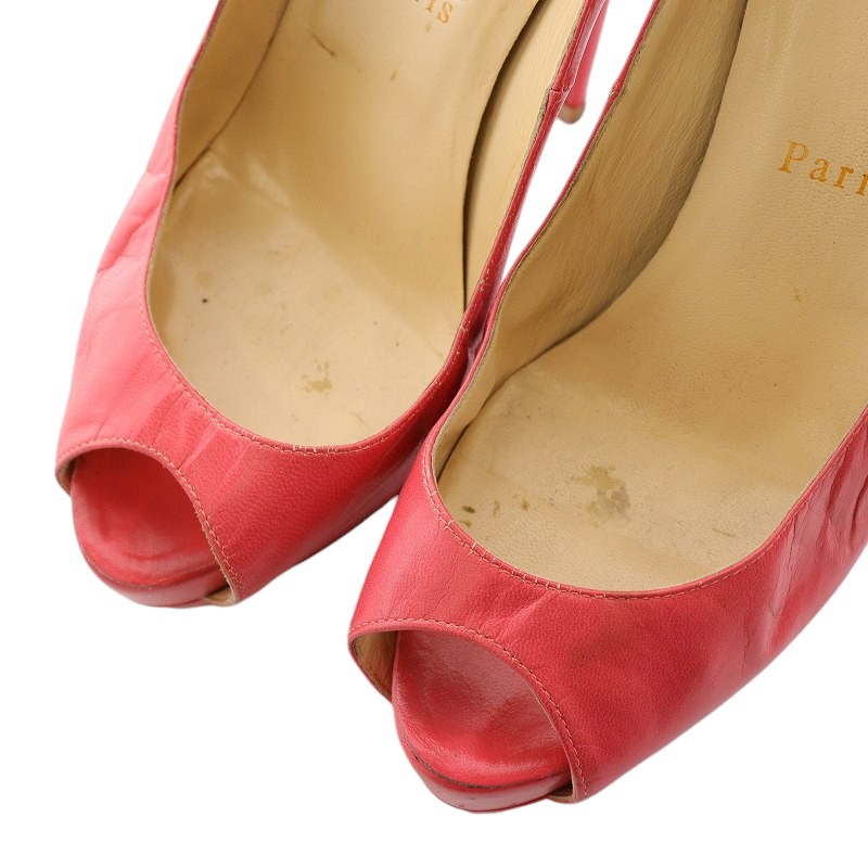 Christian Louboutin ピンクオープントゥハイヒール
