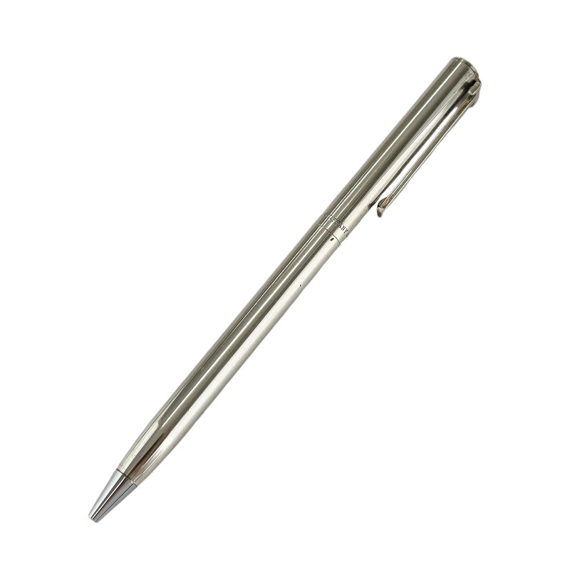 【筆記確認済】ティファニー SV925 ツイスト式 ボールペン 青インク ティファニー TIFFANY & CO. ボールペン Tクリップ ツイスト式 インク
