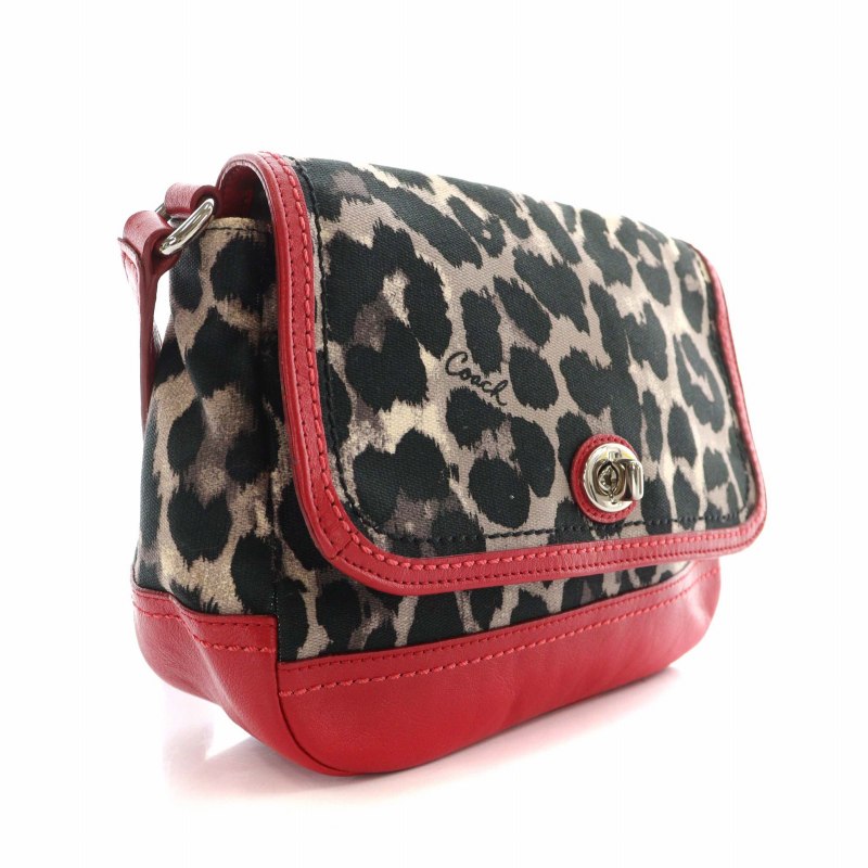 COACH ハンドバッグ レオパード レザー 小型 ショルダーバッグ COACH】コーチ バッグ レオパード ヒョウ柄 アニマル シティ