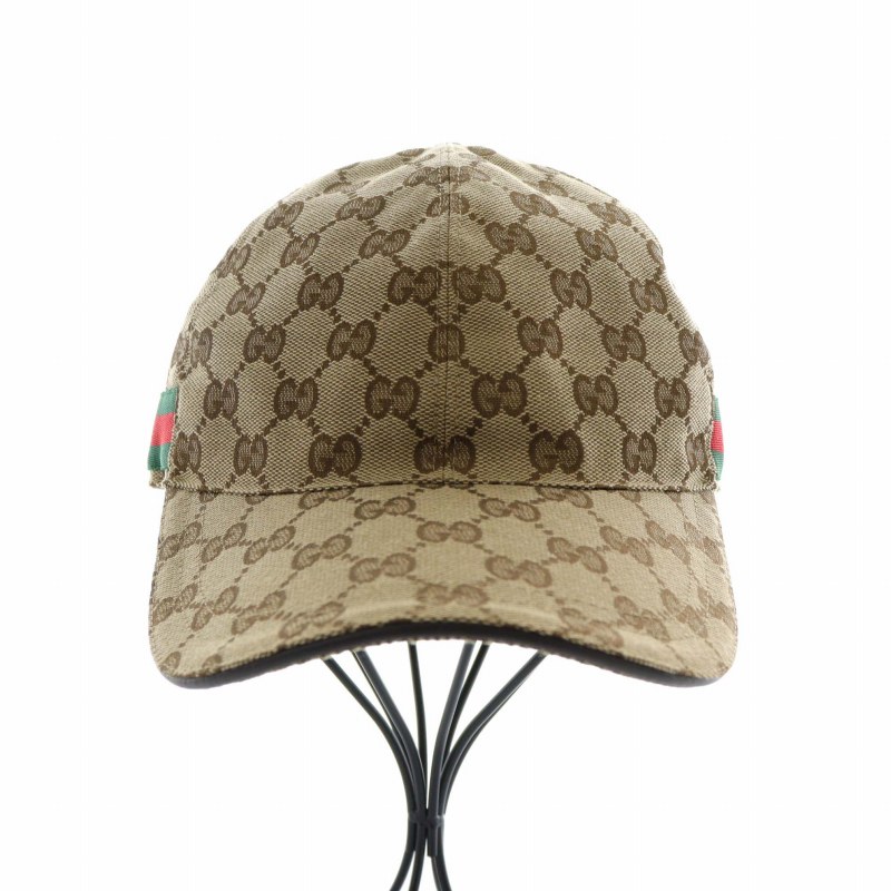 帽子 GUCCI タグ付き 美品 GUCCI グッチ サンバイザー ロゴ ビニール