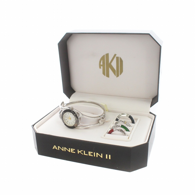 ANNE KLEIN IL バングル ト*キ様 ANNE KLEIN レディース腕時計 シルバー クォーツ