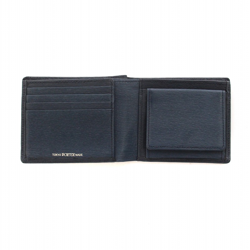ポーター POTER吉田かばんネイビー濃紺CURRENTカレントシリーズ2折財布