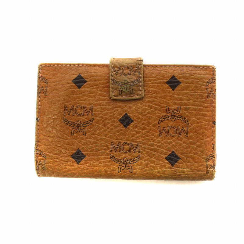 MCM 二つ折り財布 ブラウンレザー MCM ブラウンレザー 二つ折り財布