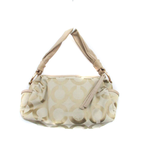コーチ COACH ショルダーバッグ オプアート キャンバス レザー