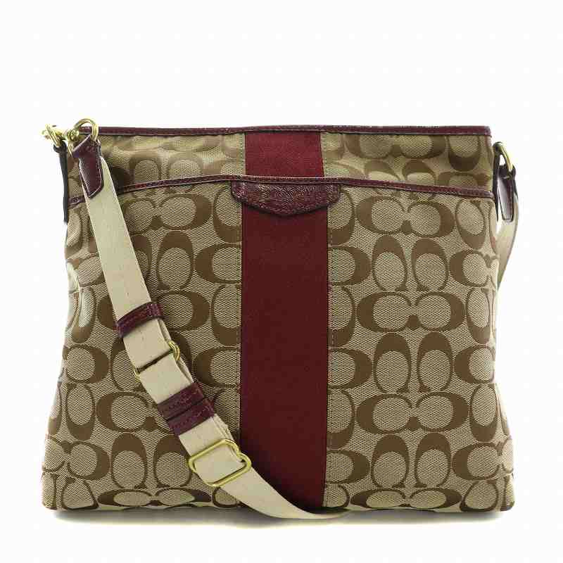 Coach ベージュ ロゴ柄 ショルダーバッグ コーチ アウトレット