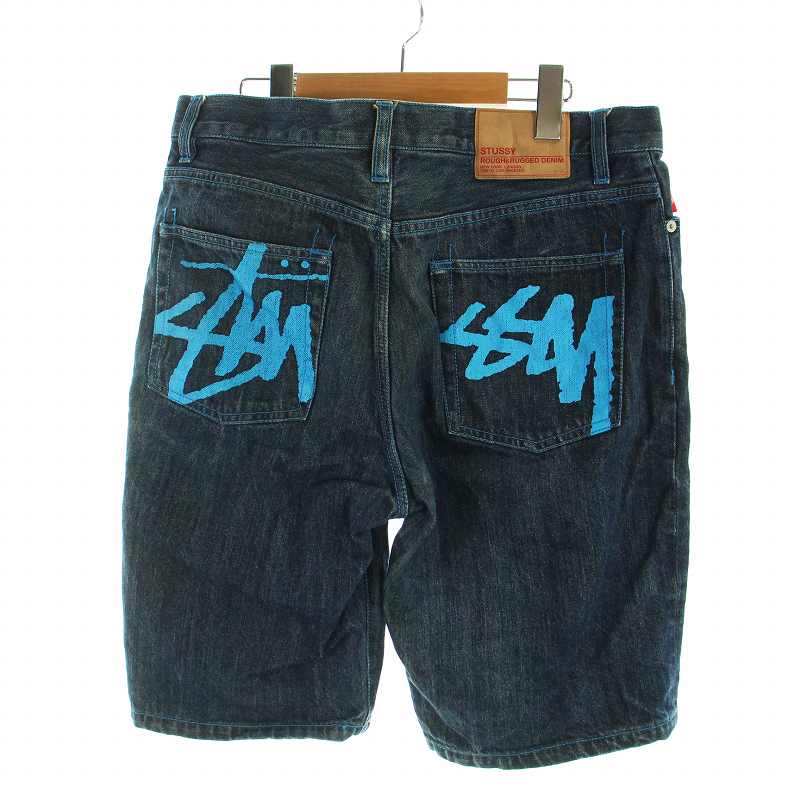 ステューシー STUSSY デニム ショート パンツ ハーフ バックロゴ 