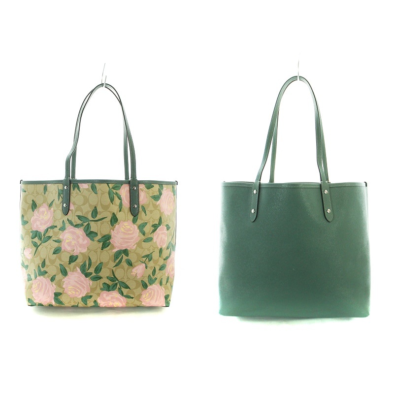 コーチ COACH トートバッグ リバーシブル シグネチャー バラ 花 コーチ COACH トートバッグ リバーシブル シグネチャー バラ 花