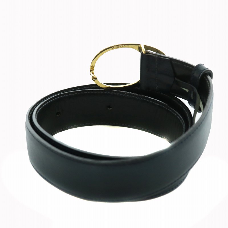 GUCCIオールドグッチ GGロゴ金具レザーベルト65