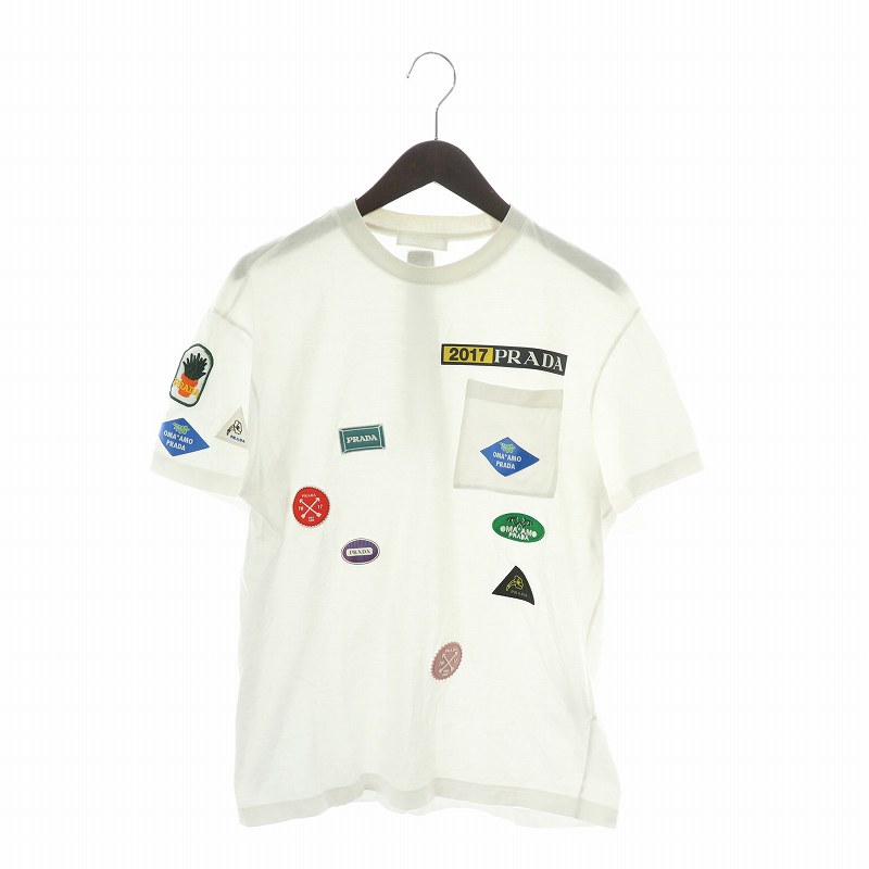 PRADA 刺繍ロゴ ホワイト Tシャツ