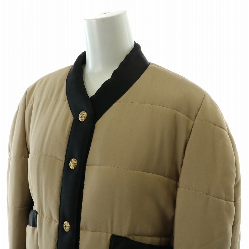 CHANEL ノーカラージャケット ベージュ・ブラックM